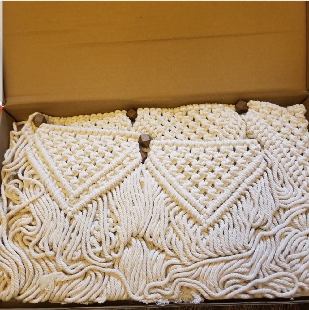UO Macrame Wall Hanging Tapestry Curtain Fringe - Picture 7 of 9